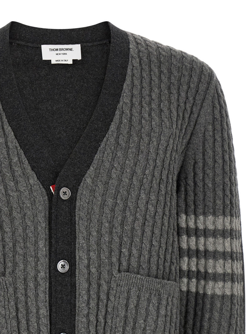 Grey Knitted V-Neck Cardigan 3