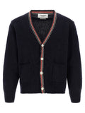 Blue Stripes V-Neck Cardigan 1