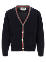Blue Stripes V-Neck Cardigan 1