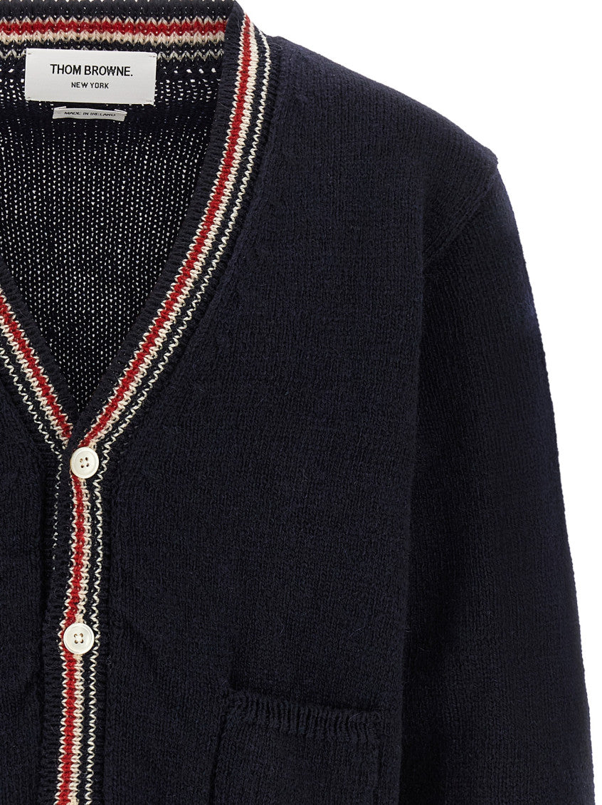 Blue Stripes V-Neck Cardigan 3