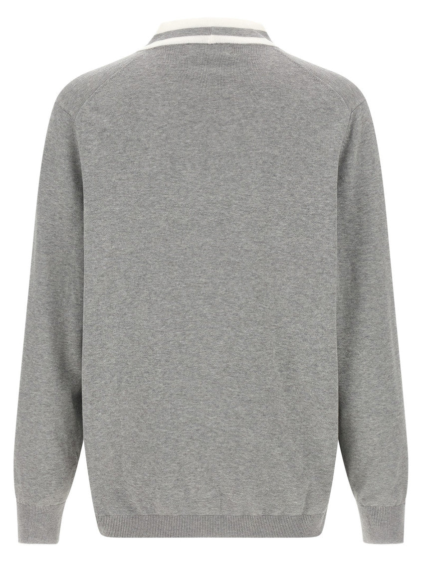 Grey Knitted V-Neck Cardigan 2