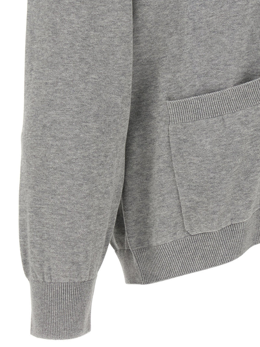 Grey Knitted V-Neck Cardigan 4