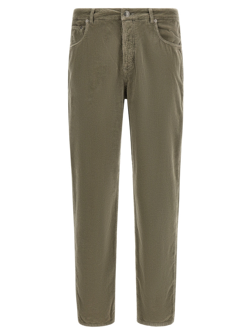 Green Straight Flat Front Pants 1
