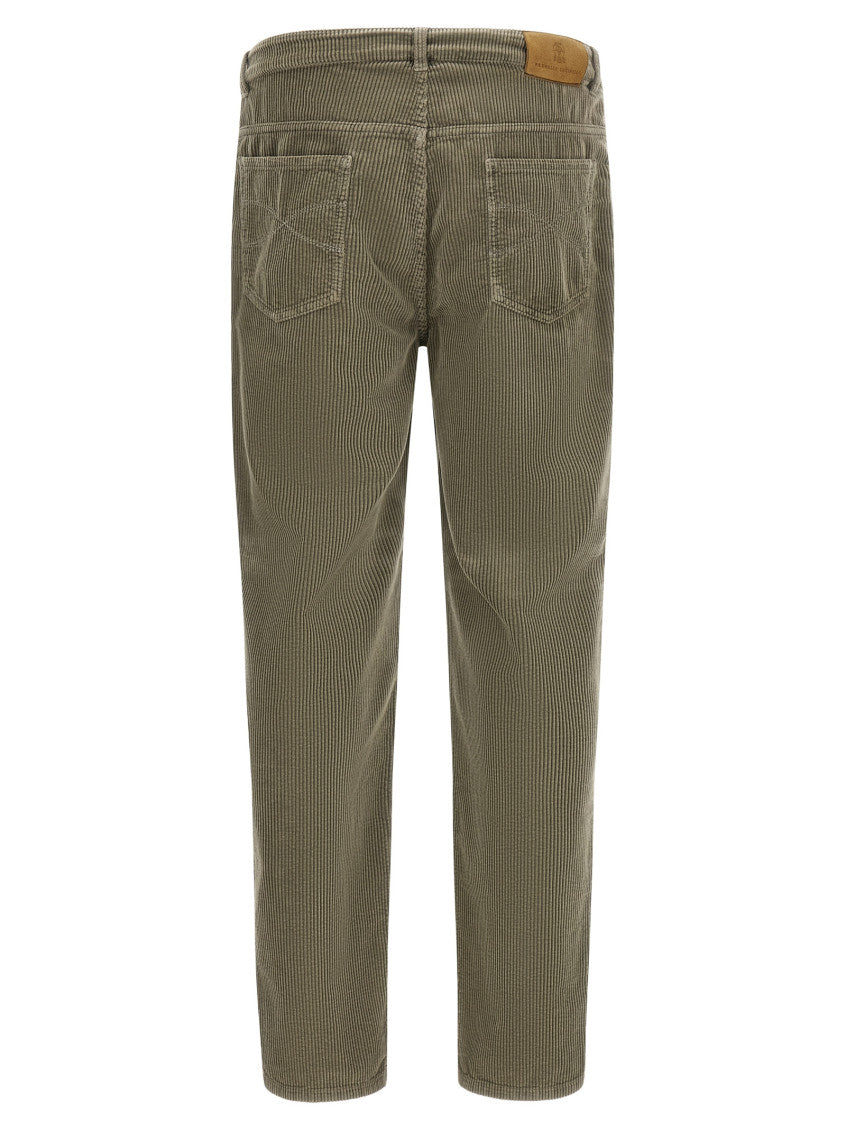 Green Straight Flat Front Pants 2