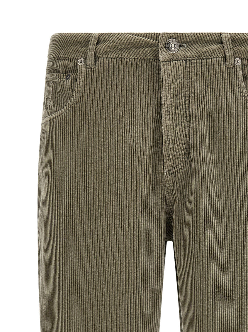 Green Straight Flat Front Pants 3