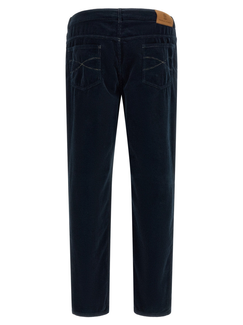 Blue Straight Flat Front Pants 2