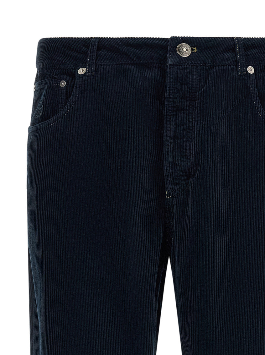 Blue Straight Flat Front Pants 3