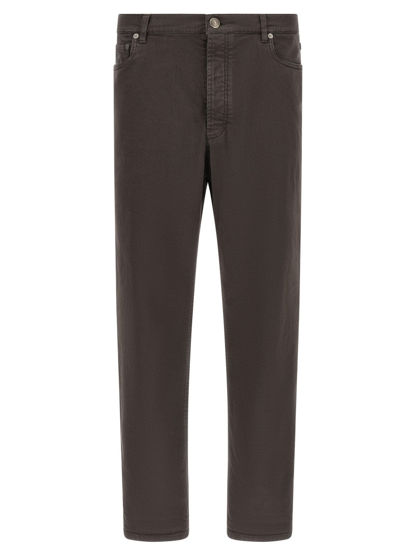 Brown Straight Mid Rise Jeans 1