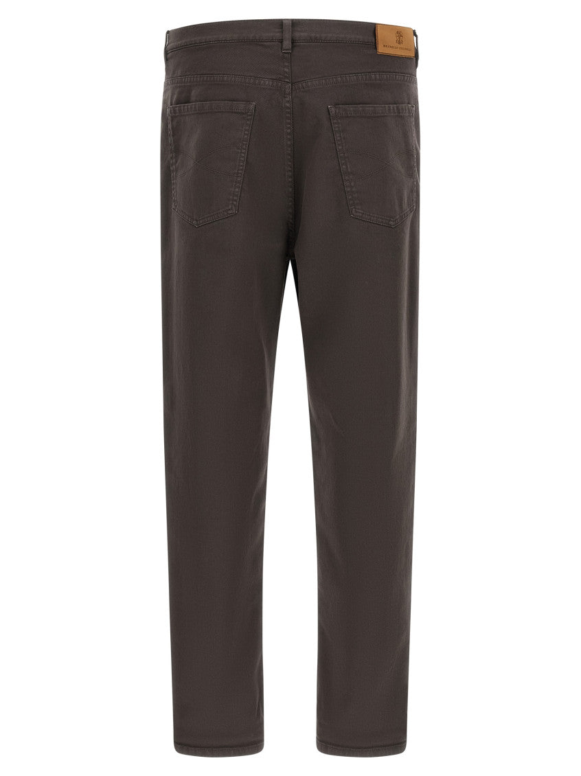 Brown Straight Mid Rise Jeans 2
