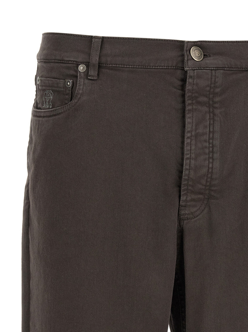 Brown Straight Mid Rise Jeans 3