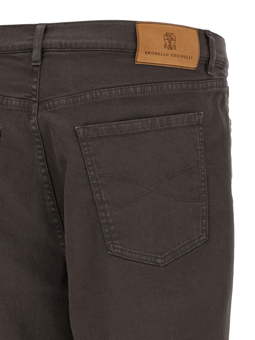 Brown Straight Mid Rise Jeans 4
