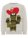 Boys White Graphic Sweater 1
