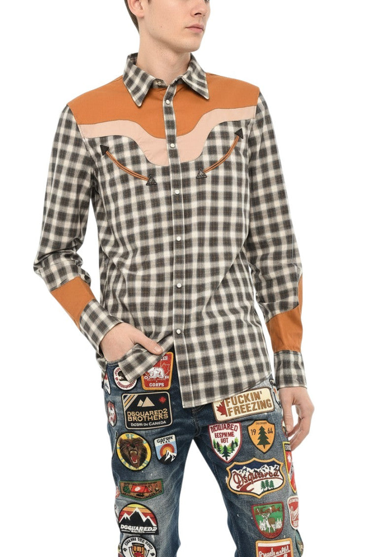 Dark Grey Check Shirt 1