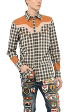 Dark Grey Check Shirt 1