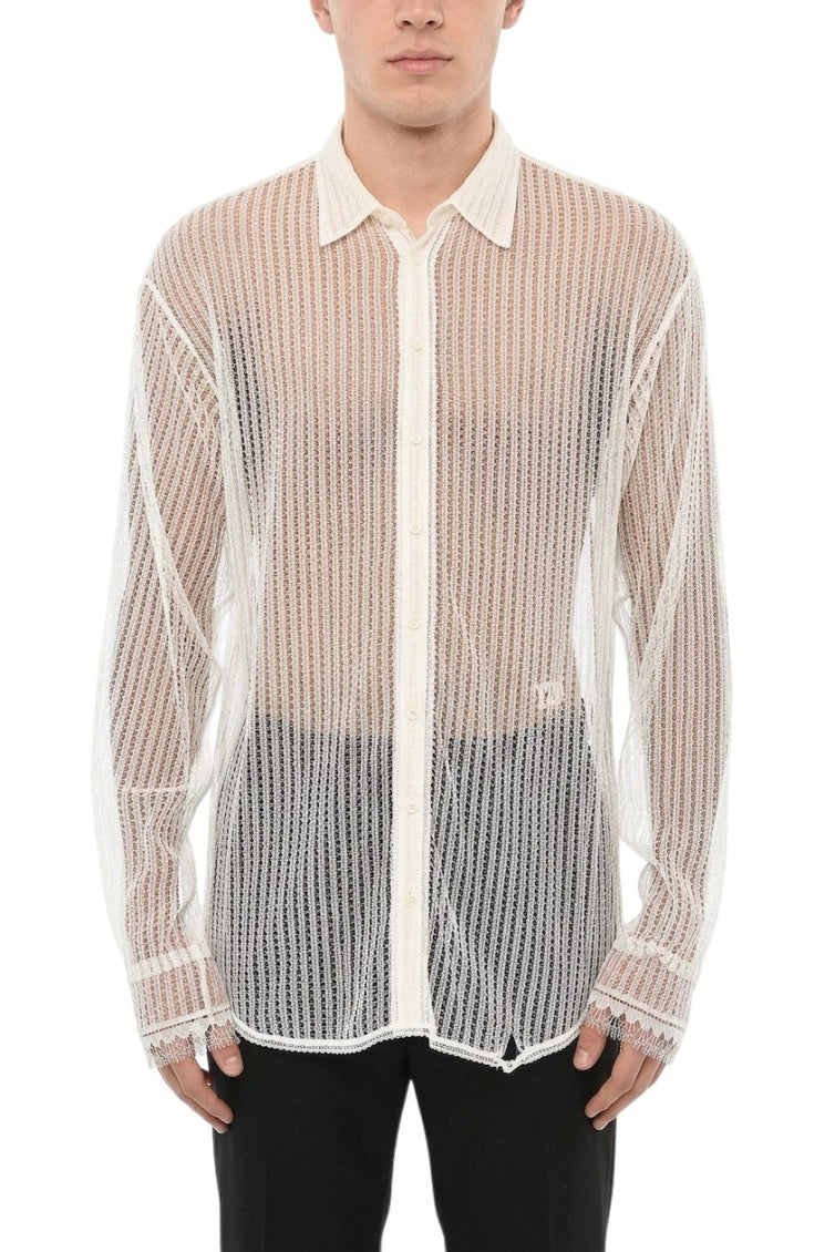 White Relaxed Lace Shirt 1
