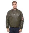 Green Solid Bomber Jacket 1