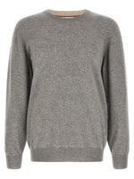 Grey Solid Crew Neck Sweater 1