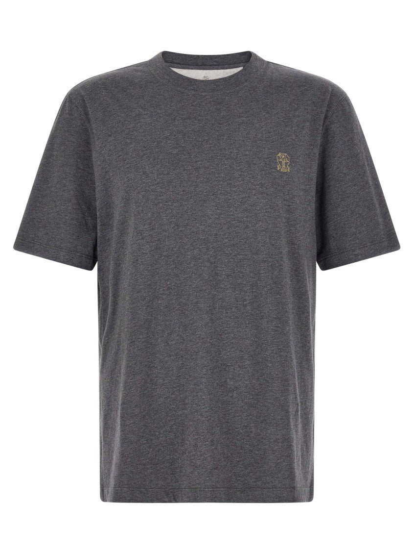 Grey Logo Crew Neck T-Shirt 1