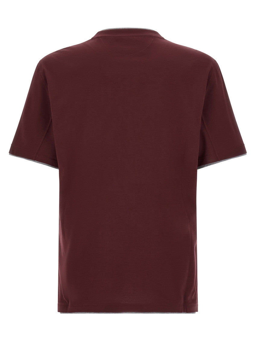 Maroon Solid Crew Neck T-Shirt 2