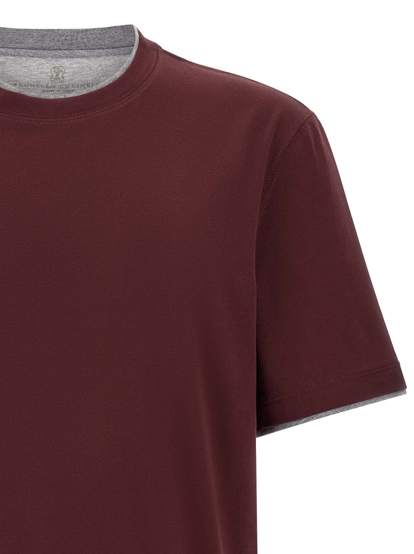 Maroon Solid Crew Neck T-Shirt 3