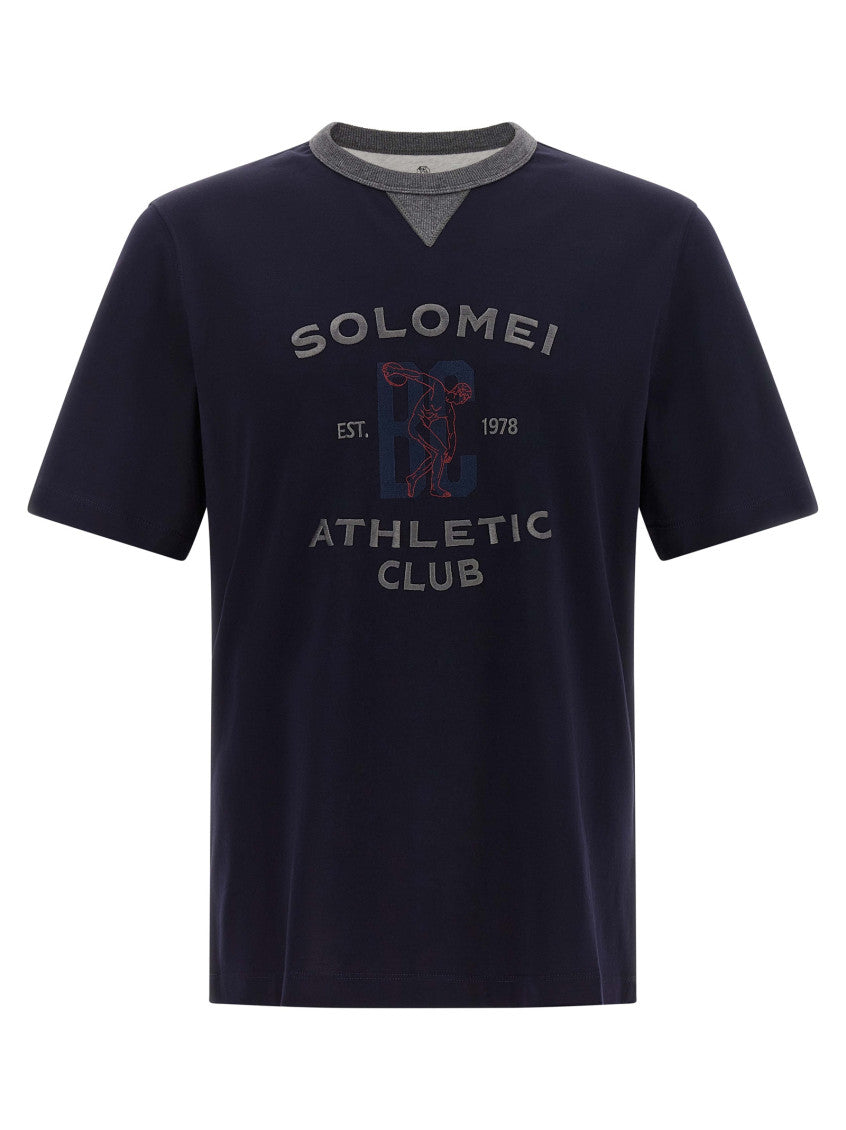 Blue Graphic Crew Neck T-Shirt 1