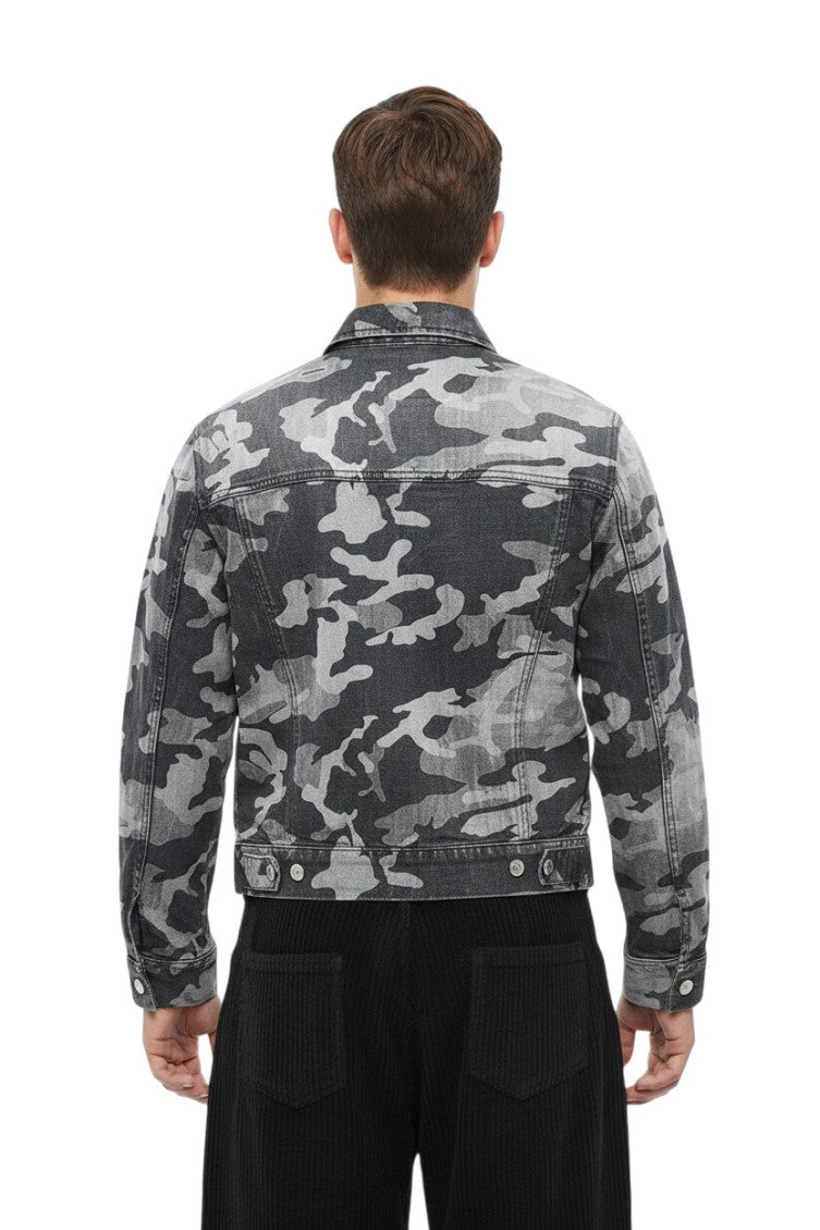 Black Camo Shirt Collar Jacket 2