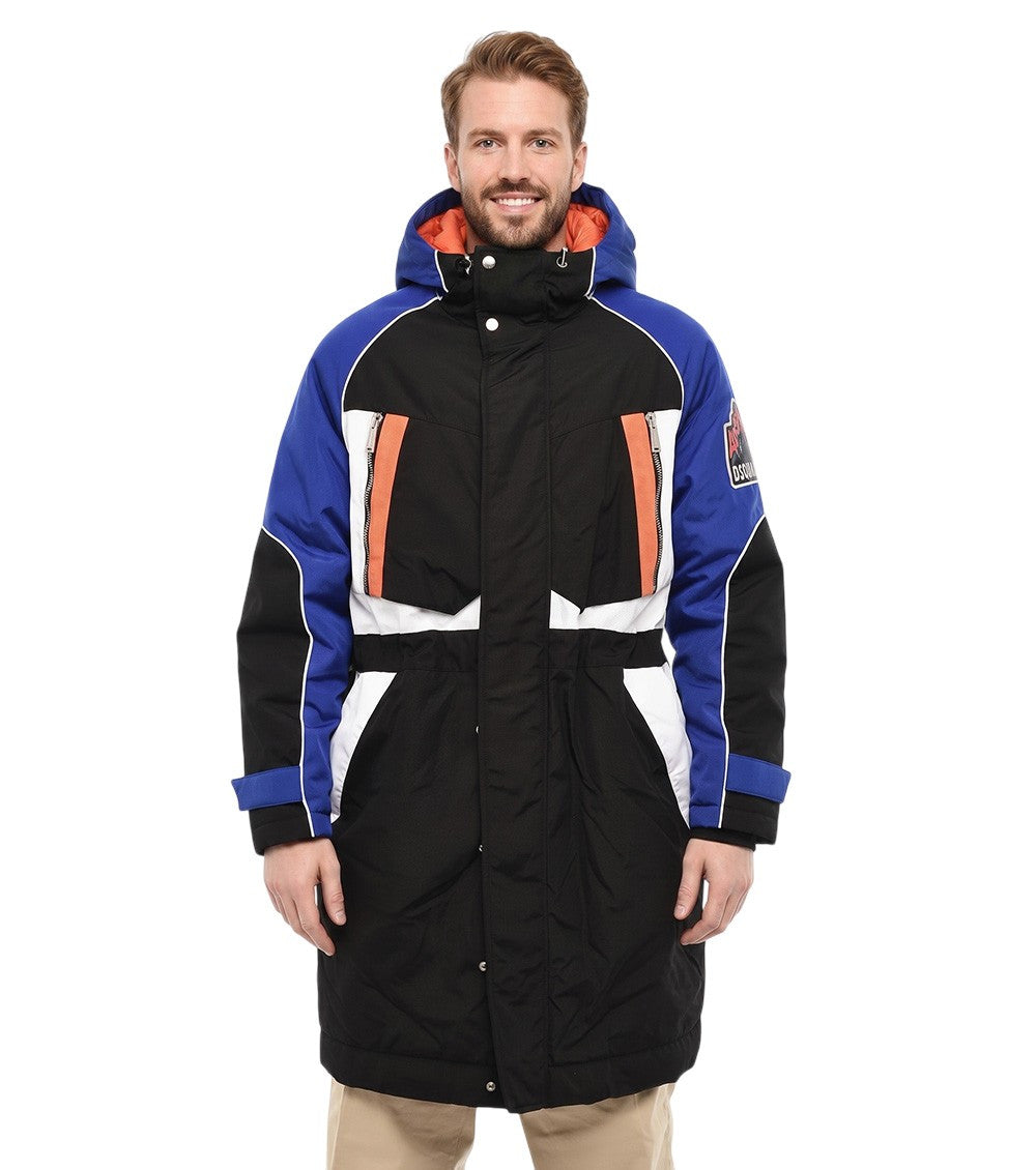 Blue Color Block Parka Jacket 1