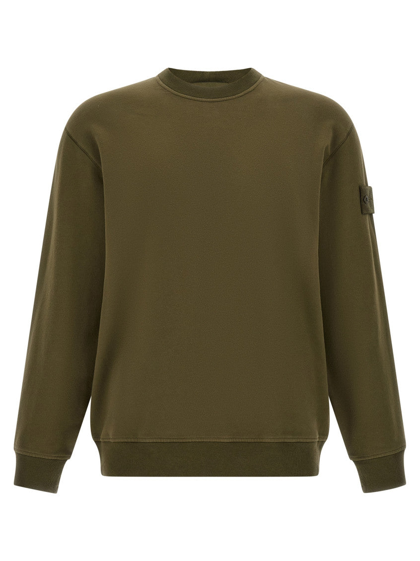 Green Solid Crew Neck Sweatshirt 1