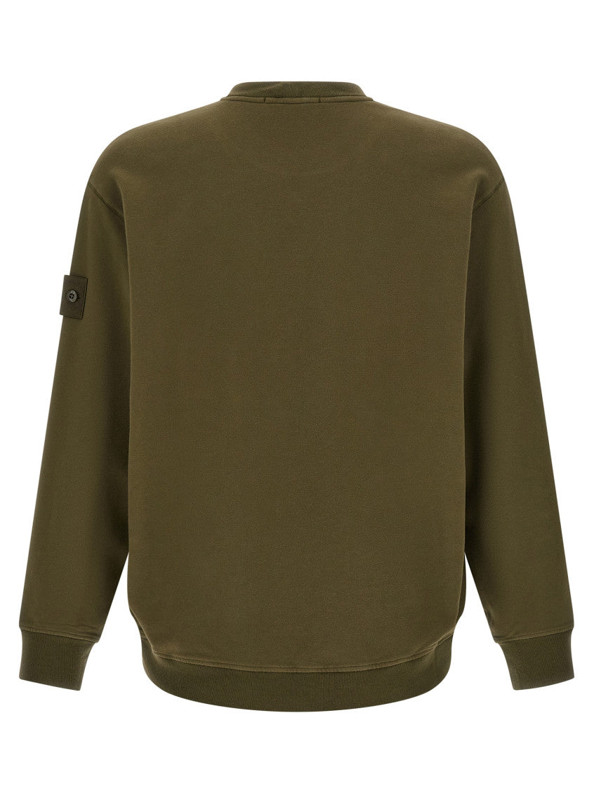 Green Solid Crew Neck Sweatshirt 2