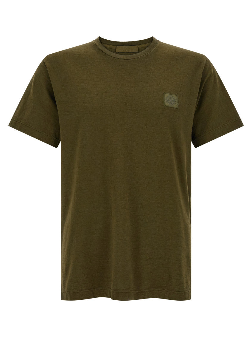 Green Solid Crew Neck T-Shirt 1
