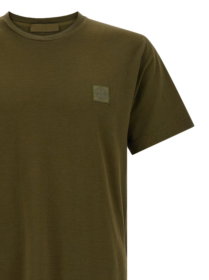 Green Solid Crew Neck T-Shirt 3
