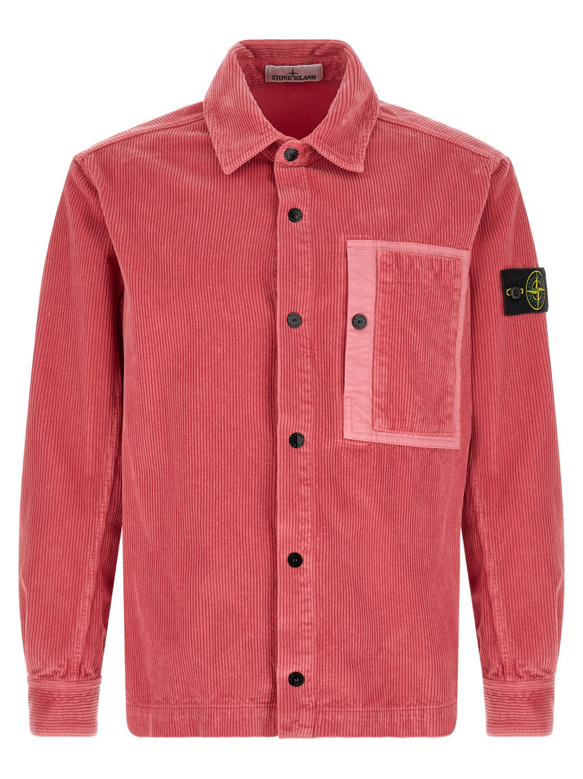 Pink Logo Corduroy Overshirt 1