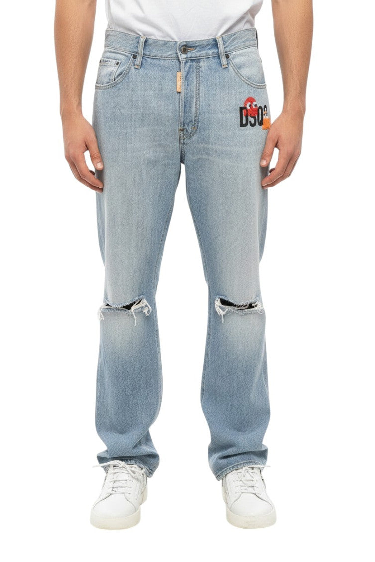 Blue Distressed Jeans 1