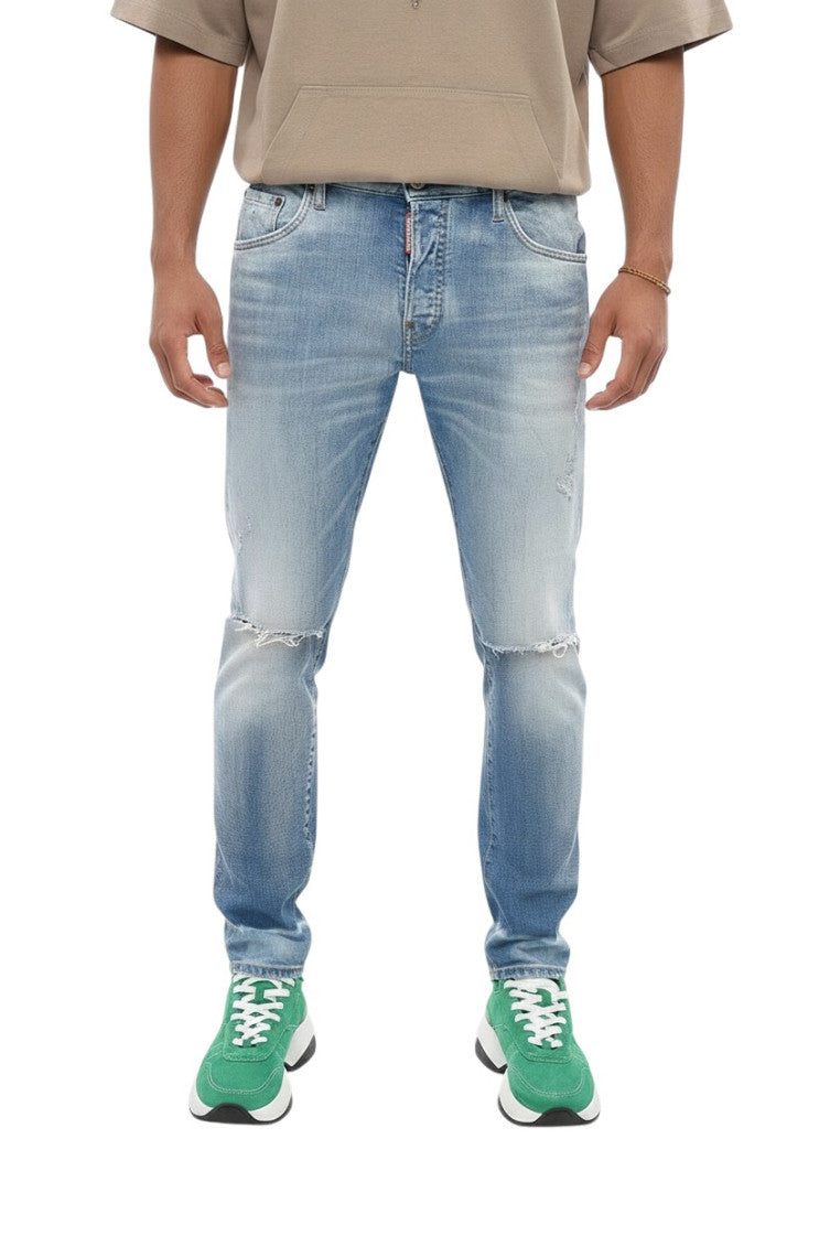 Blue Slim Mid Rise Jeans 1
