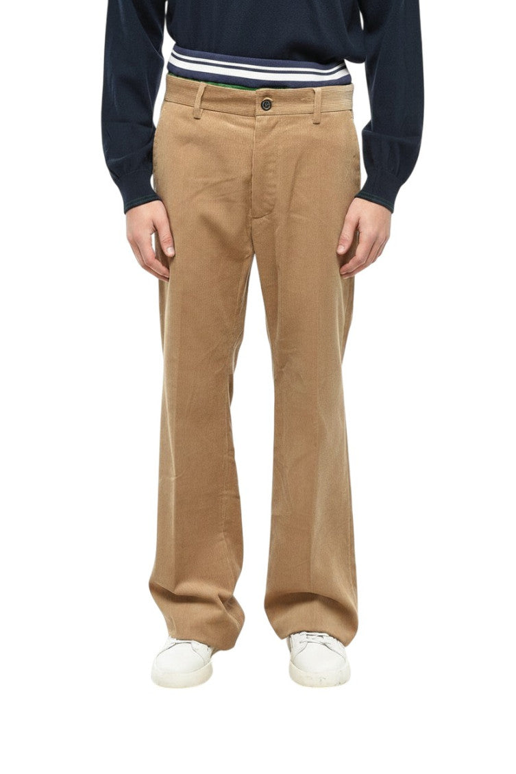 Beige Flat Front Pants 1