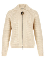 Off White Knitted Cardigan 1