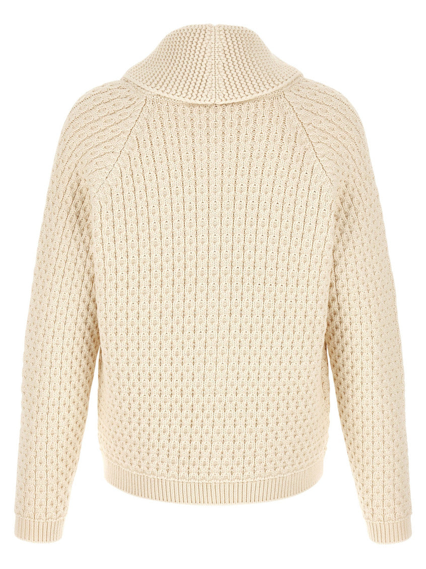 Off White Knitted Cardigan 2