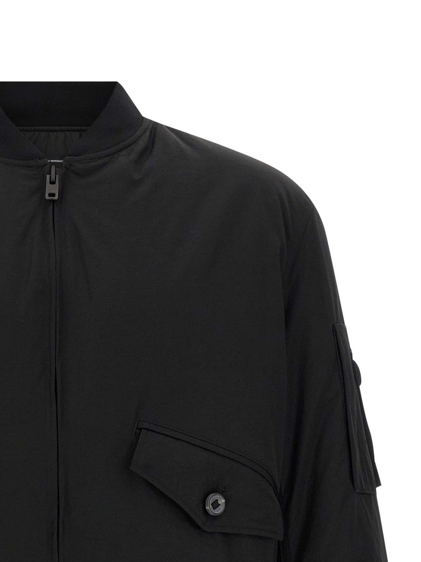 Black Solid Bomber Jacket 3