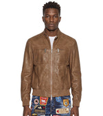 Brown Mandarin Collar Jacket 1