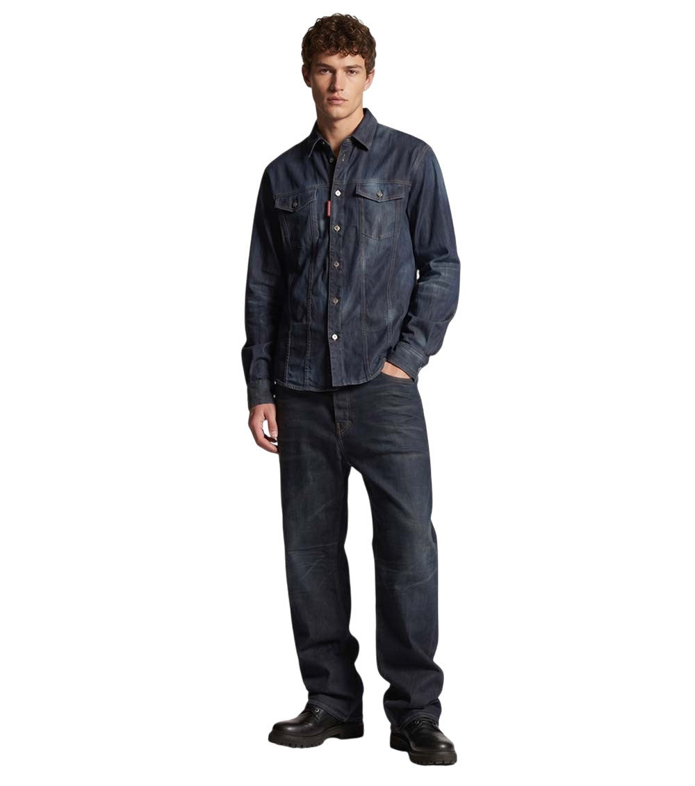Navy Blue Mid Rise Jeans 2