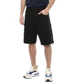 Black Solid Relaxed Shorts 1