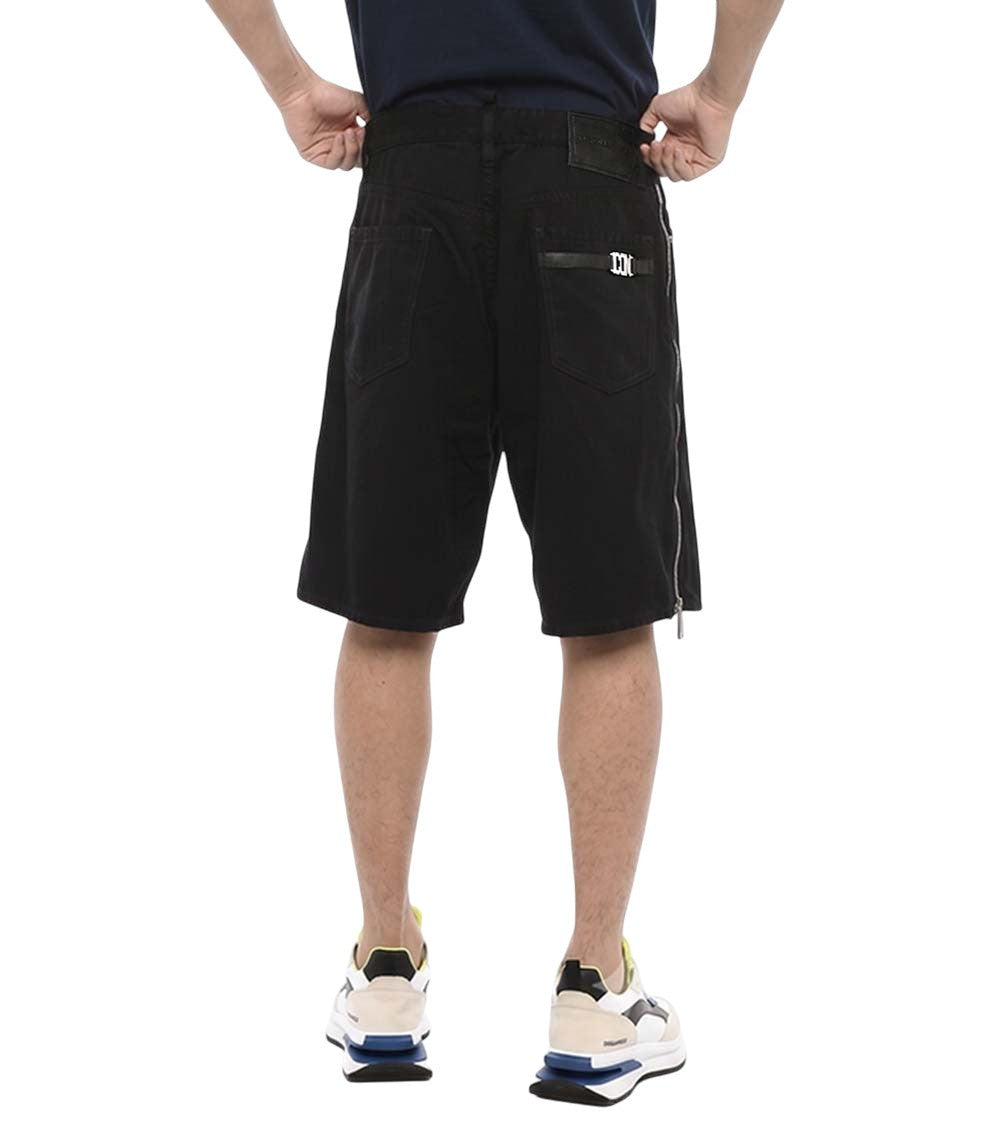 Black Solid Relaxed Shorts 2