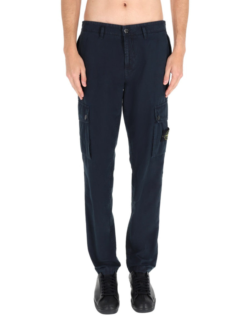 Navy Blue Slim Cargo Pants 1
