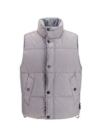 Grey Quilted Sleeveless Jacket 1