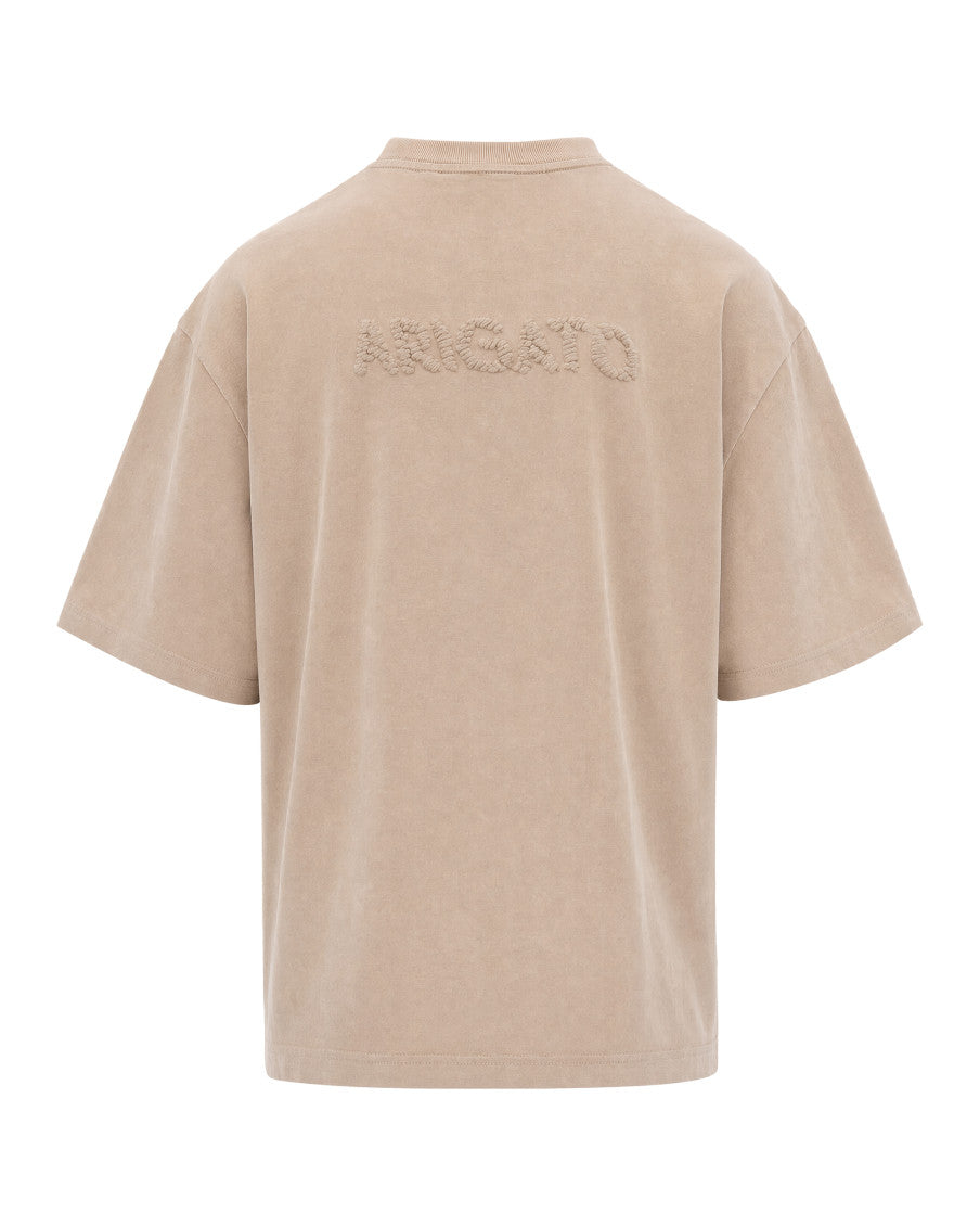 Dark Beige Solid T-Shirt 2