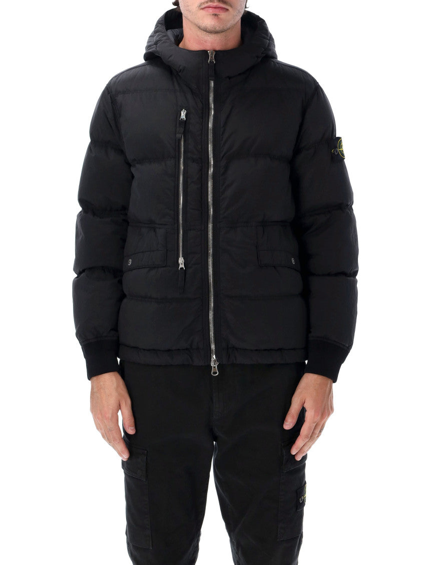 Black Quilted Hood Jacket 1