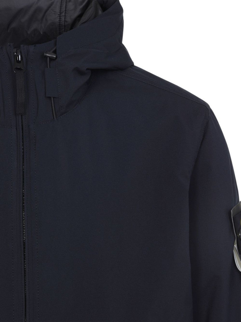Navy Blue Solid Hood Jacket 3