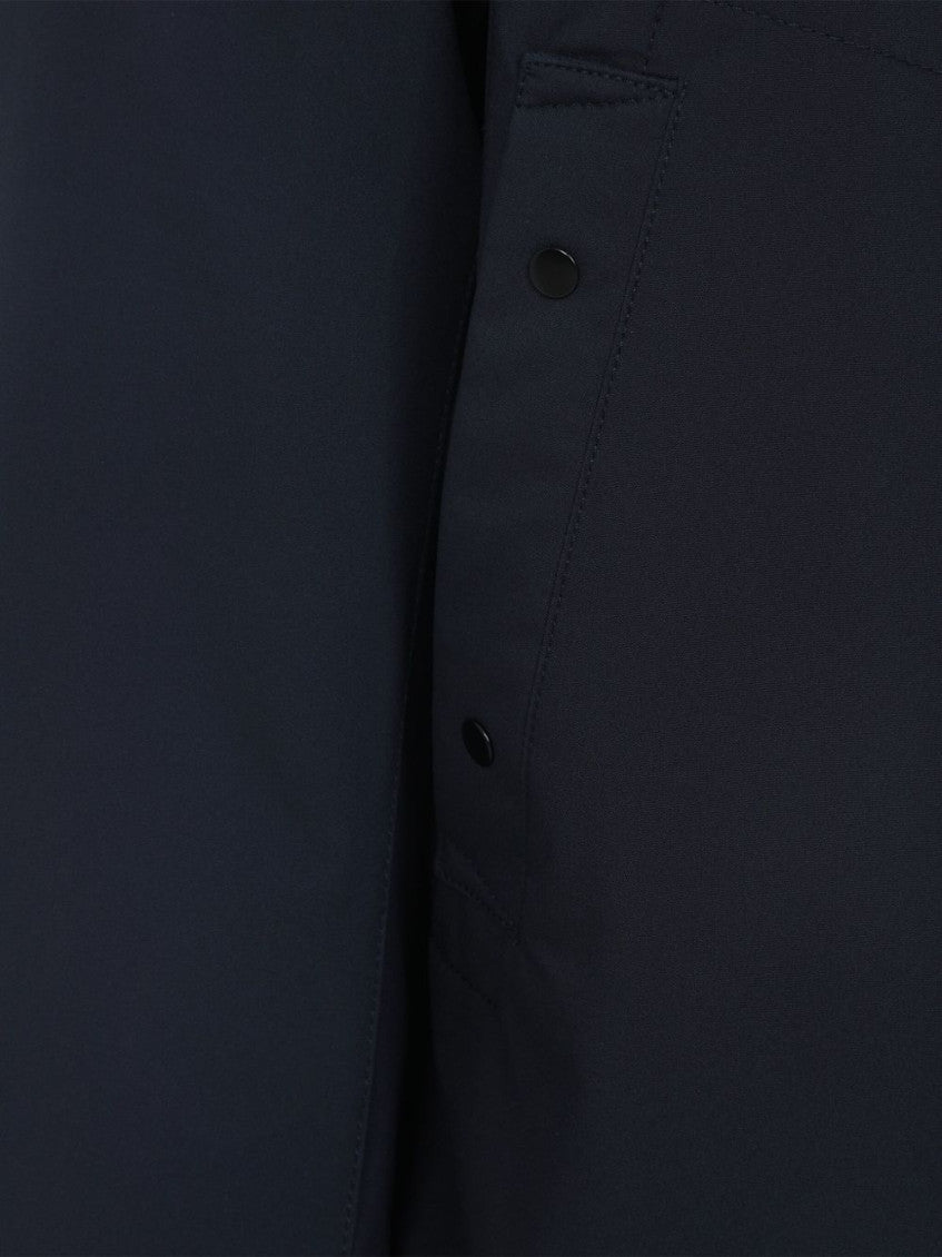 Navy Blue Solid Hood Jacket 4