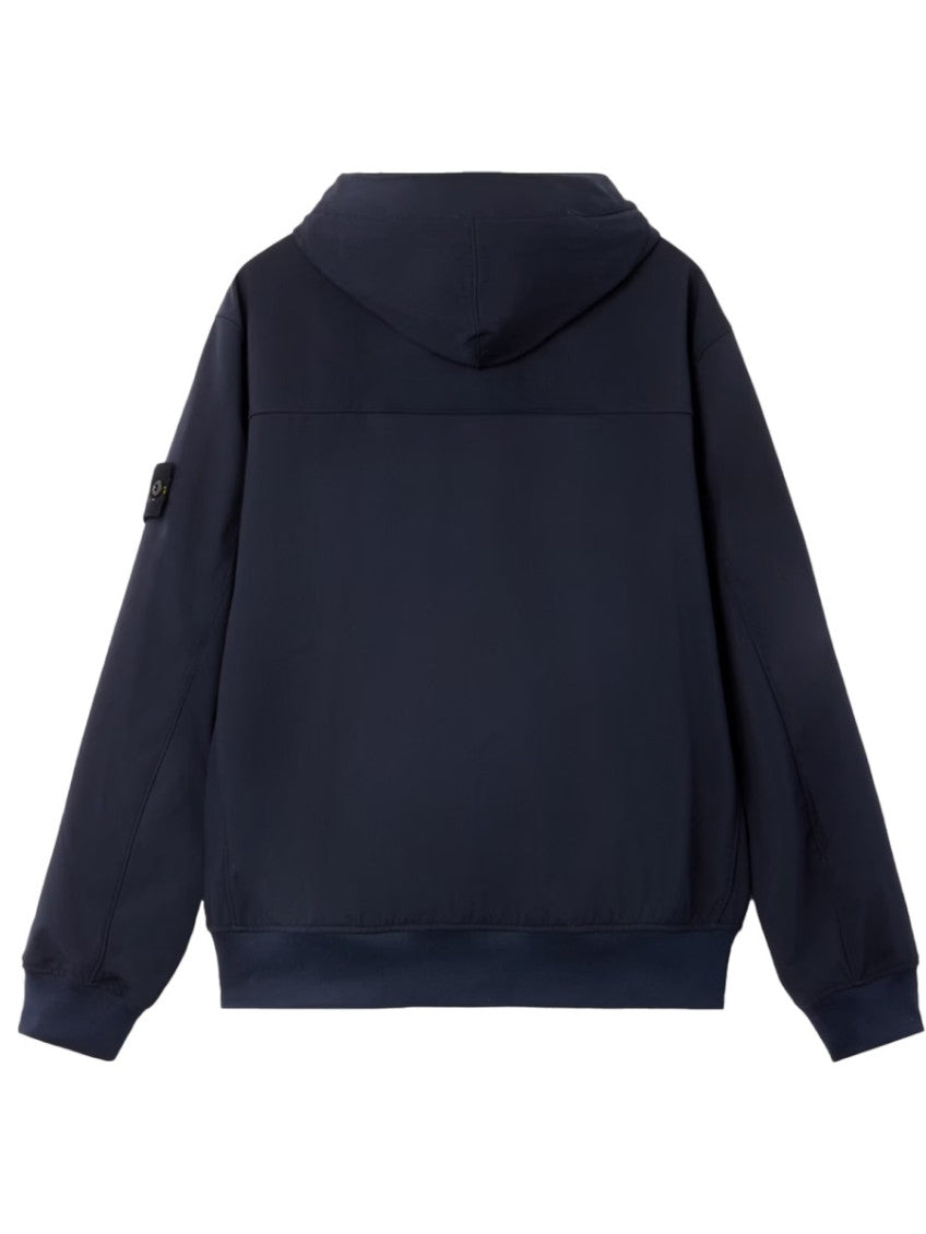 Blue Solid Hood Jacket 2