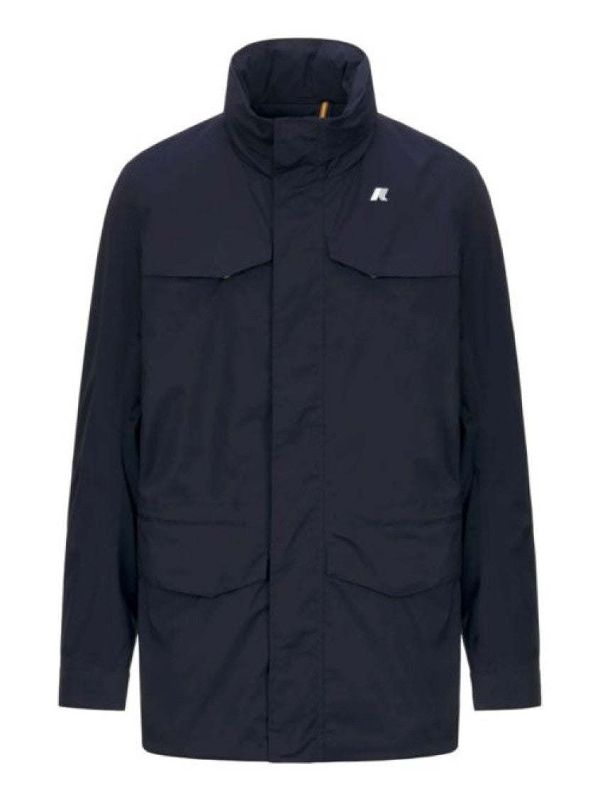 Navy Blue Mock Collar Jacket 1